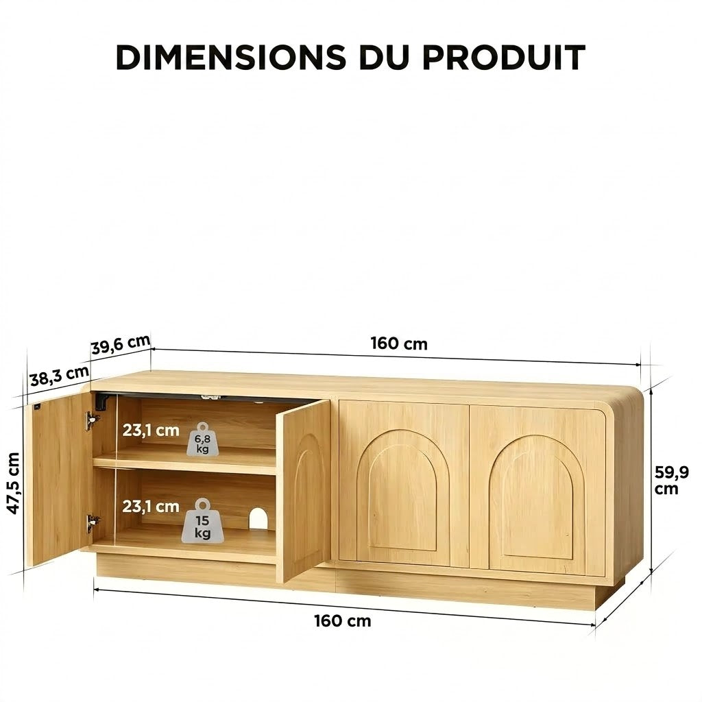 Meuble TV au design cintré