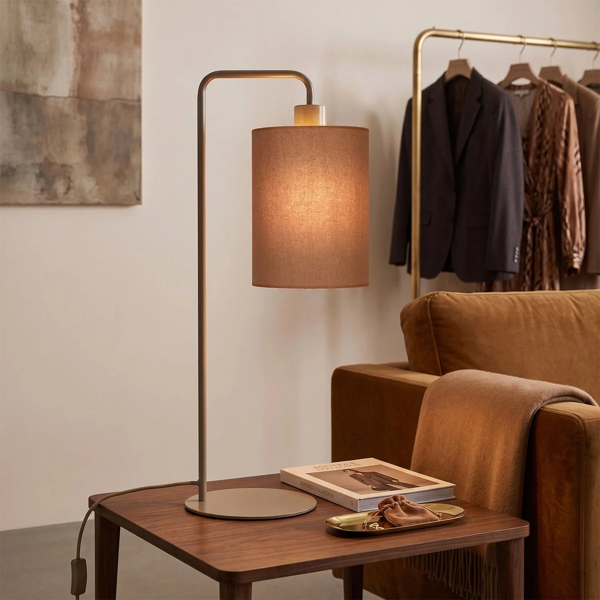 Lampe de table en tissu