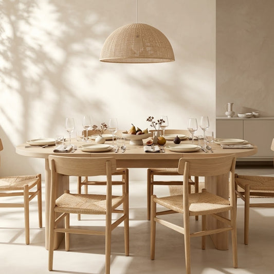 Table de salle à manger ovale en bois
