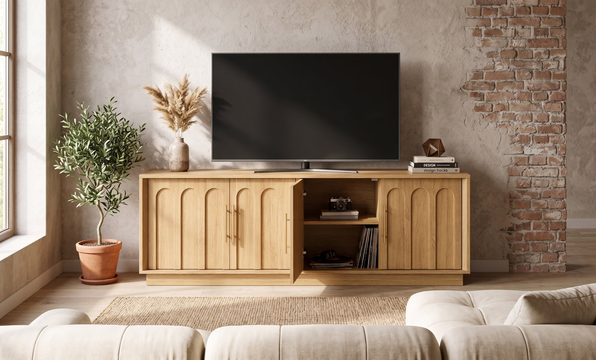 Meuble TV à quatre portes arquées