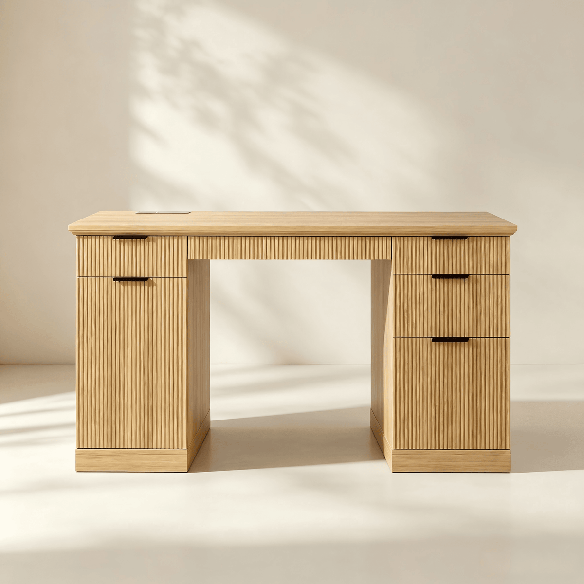 Bureau cannelé avec rangements