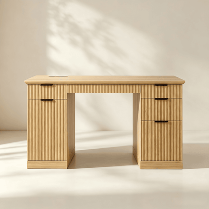 Bureau cannelé avec rangements