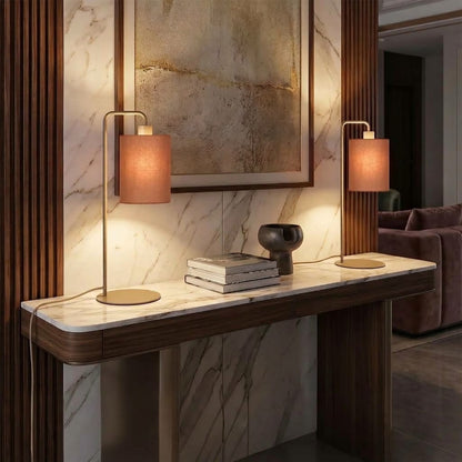 Lampe de table en tissu
