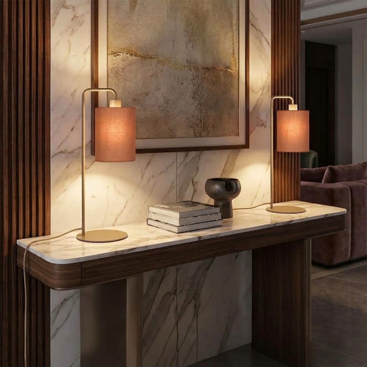 Lampe de table en tissu